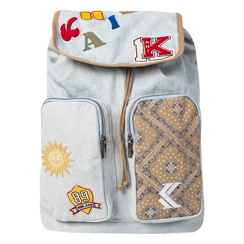 Motxilla amb estampat de denim rentat